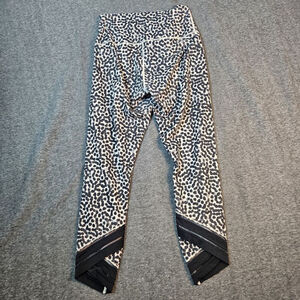 Lululemon Leggings Women's Sizs 6 High Times Ace Spot Grain Black Cropped